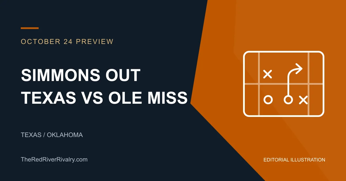 Editorial field-diagram illustration for the Texas pass rush against Ole Miss.